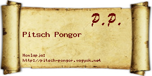 Pitsch Pongor névjegykártya
